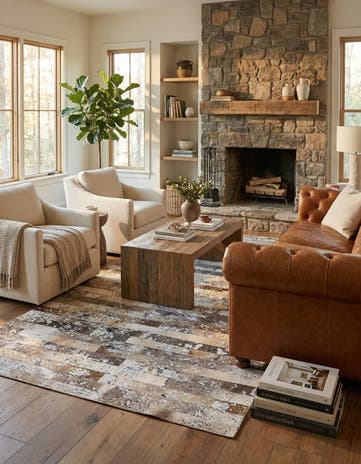 5' 1 x 8' Cowhide Stocks Rug