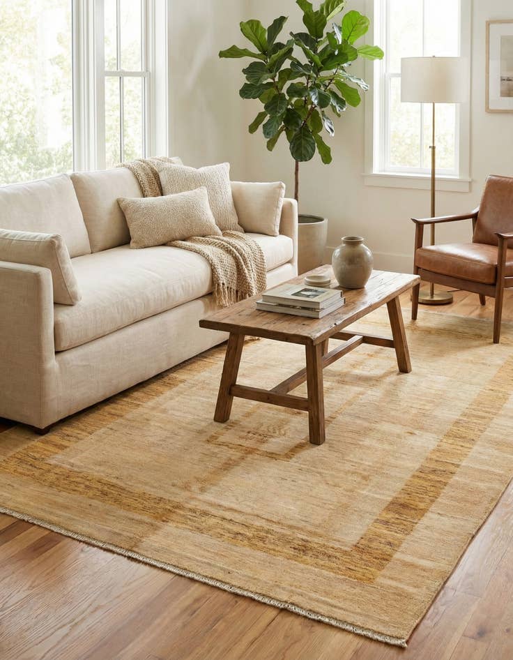 Detail image of 4' 6 x 6' 6  Hand Knotted Modern Ziegler Rug