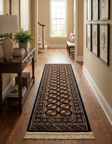 Black Bokhara Runner Rug