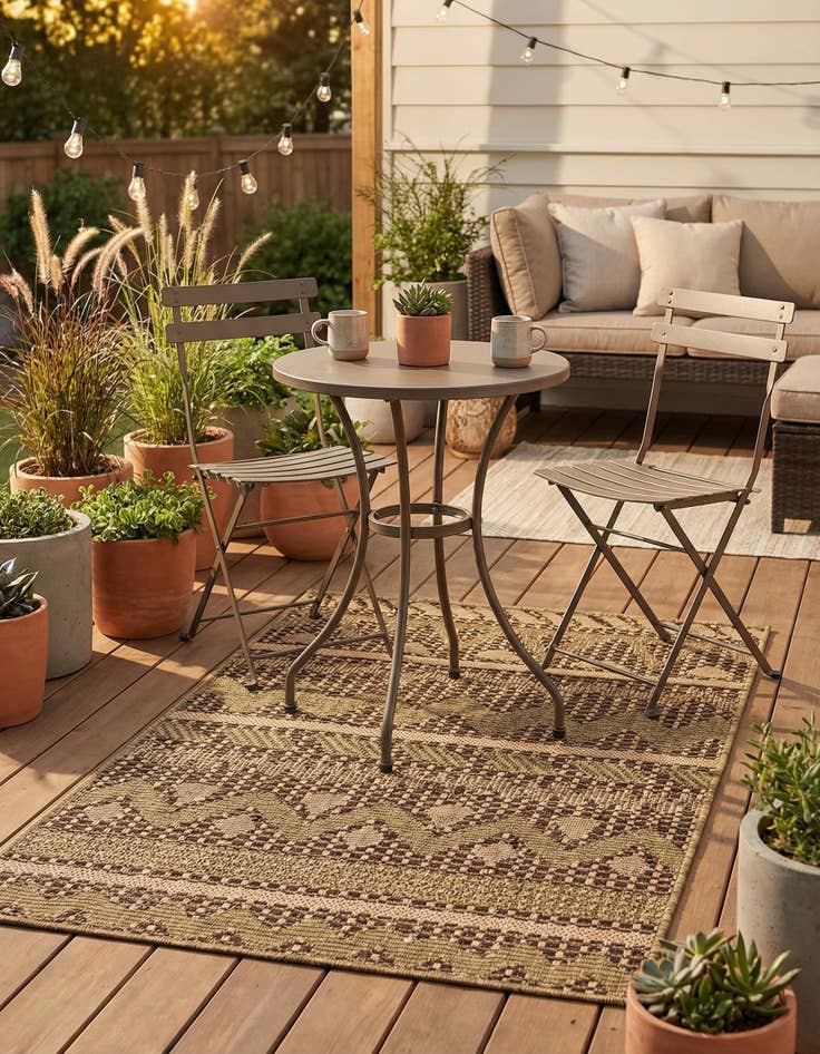 Detail image of 2' x 3'  Washable Modern Indoor / Outdoor Rug