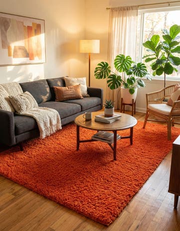 7' 10 x 10' Solid Shag Rug