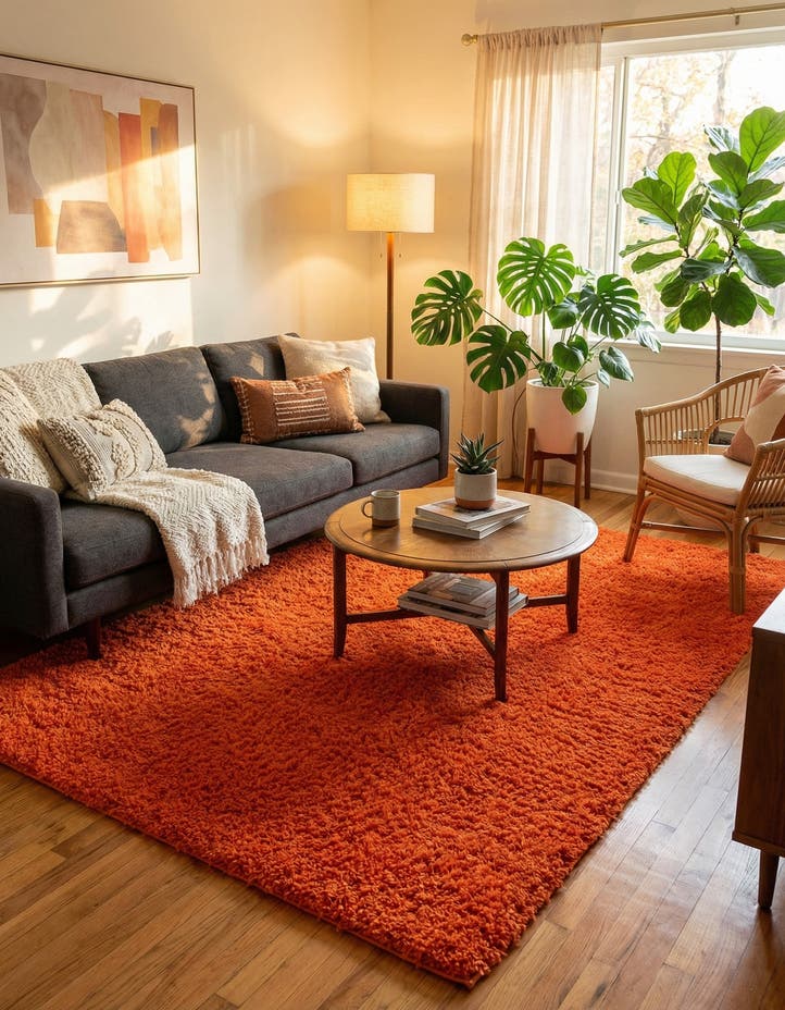 7' 10 x 10' Solid Shag Rug