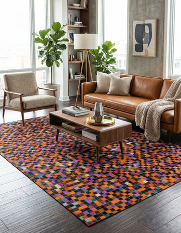 5' x 8' Cowhide Leather Rug