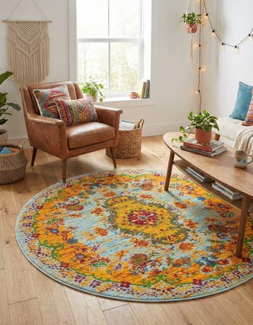 Aqua Calypso Round Rug