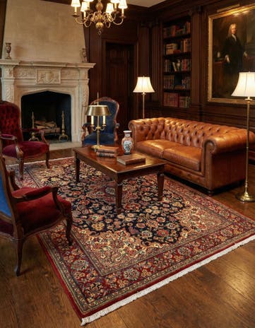 4' 8 x 6' 6 Hand Knotted Qom Persian Rug
