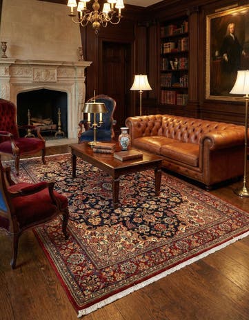 4' 8 x 6' 6 Hand Knotted Qom Persian Rug