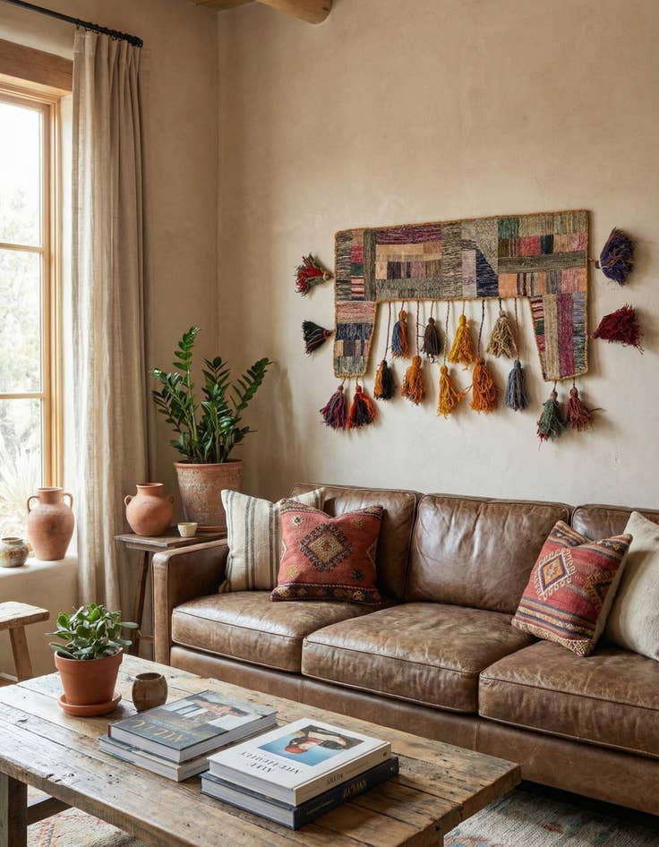 Detail image of 1' 10 x 3' 9  Hand Woven Wall Art Wool Rug