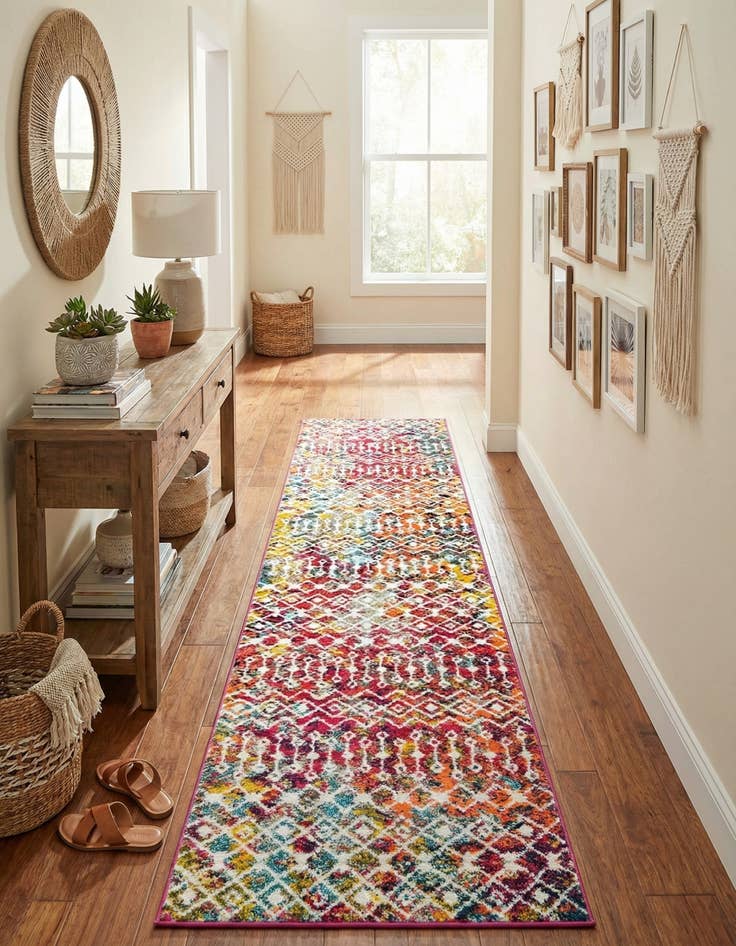 Detail image of  2' 7 x 12' Moroccan Trellis Runner Rug