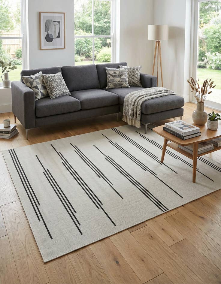 Detail image of  7' 10 x 10'  Washable Modern Indoor / Outdoor Rug