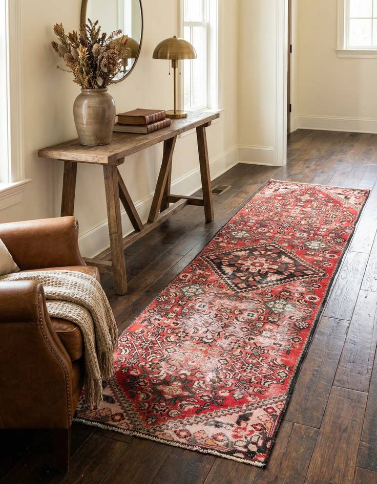 Detail image of 2' 4 x 9'  Hand Knotted Ultra Vintage Persian Wool Runner Rug