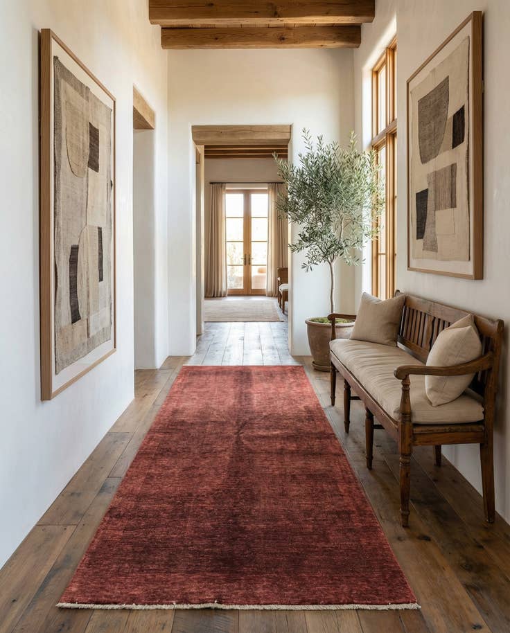 Detail image of 4' 8 x 10' 4 Hand Knotted Kashkuli Gabbeh Wool Runner Rug