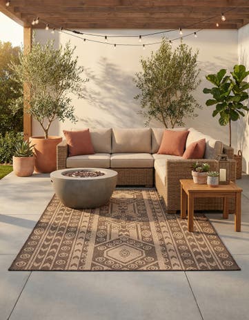 5' 2 x 7' 6 Easy-Clean Modern Indoor / Outdoor Rug