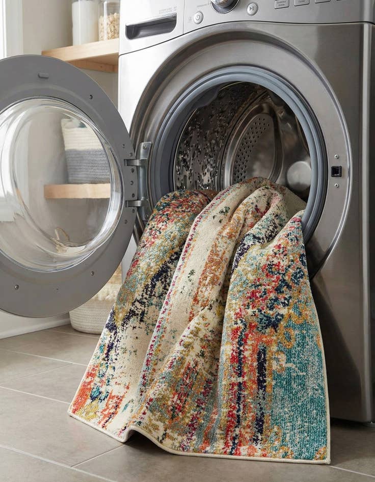 Detail image of 4' x 4'  Washable Santa Fe Square Rug