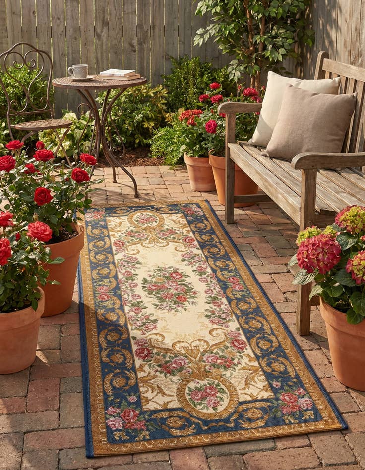 Detail image of 2' x 5' Easy-Clean Traditional Indoor / Outdoor Runner Rug
