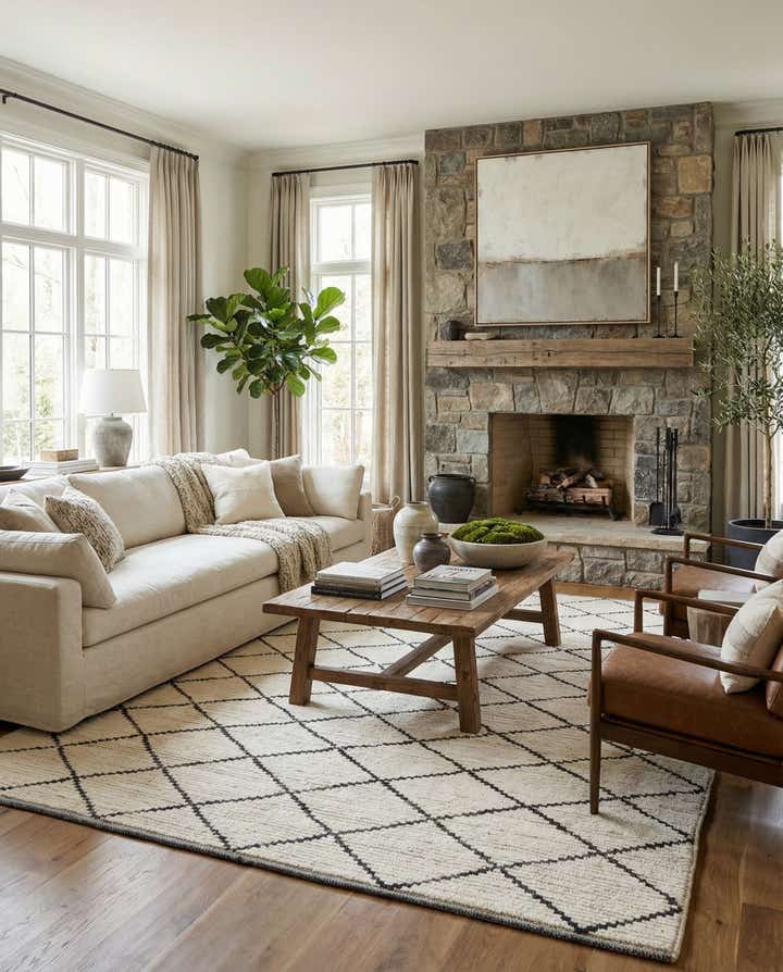 5' 10 x 8' 10 Hand Knotted Moroccan Wool Rug