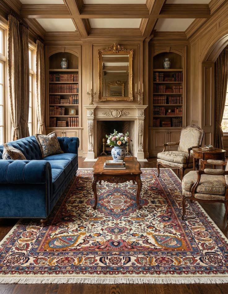 Detail image of 7' 10 x 10' 10 Kerman Wool Rug