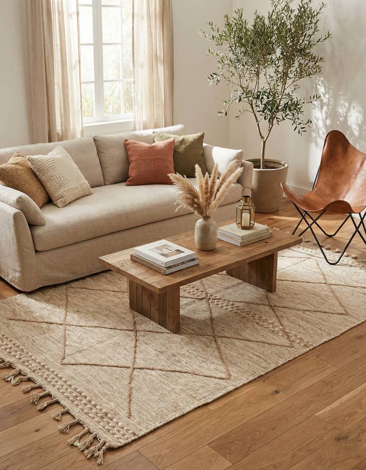 Detail image of 5' x 8' 3 Hand Knotted Moroccan Wool Rug