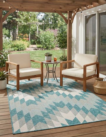 4' x 6' Easy-Clean Modern Indoor / Outdoor Rug