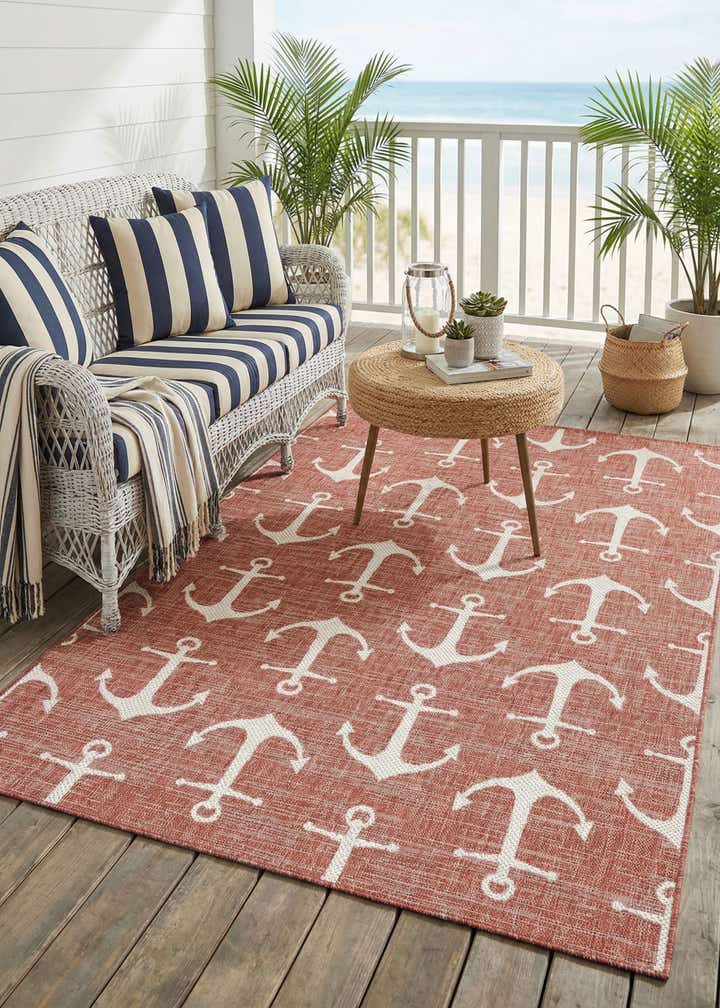 5' 3 x 8' Easy-Clean Coastal Indoor / Outdoor Rug