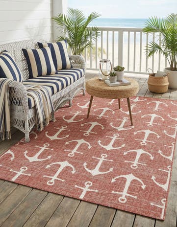 5' 3 x 8' Easy-Clean Coastal Indoor / Outdoor Rug