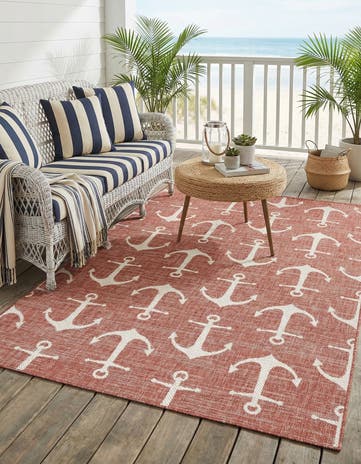 5' 3 x 8' Easy-Clean Coastal Indoor / Outdoor Rug