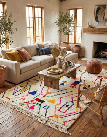 5' x 8' 3 Hand Knotted Moroccan Wool Rug