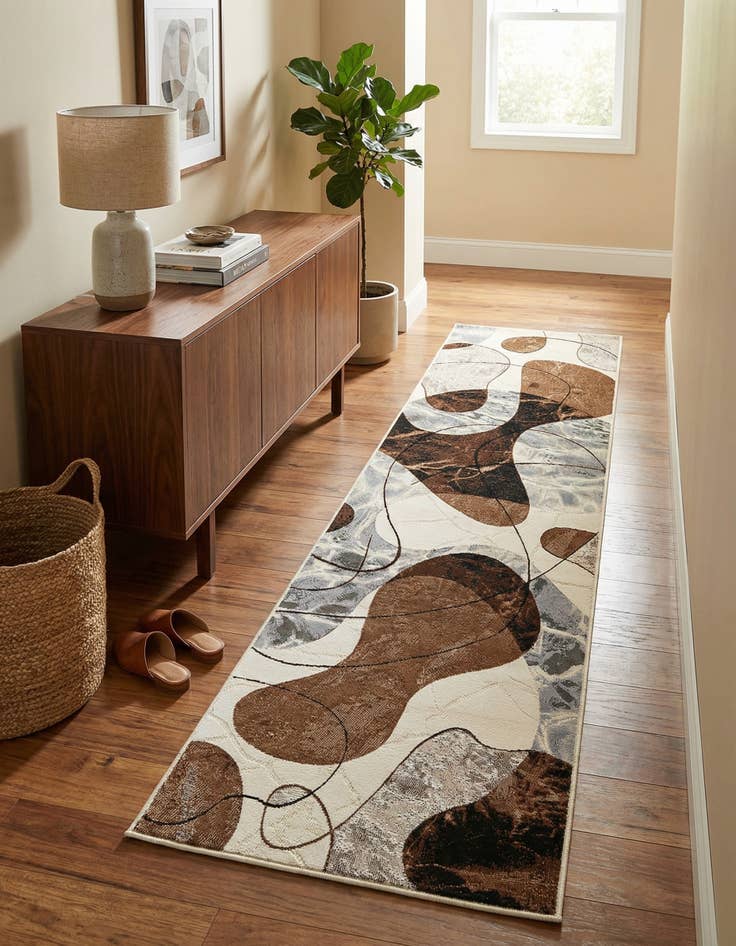 Detail image of 2' 7 x 10'  Washable Modern Indoor / Outdoor Runner Rug