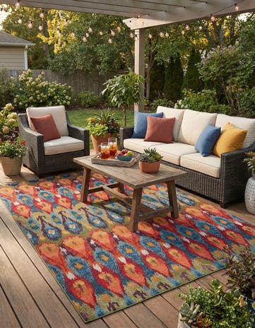 7' x 10' Easy-Clean Modern Indoor / Outdoor Rug