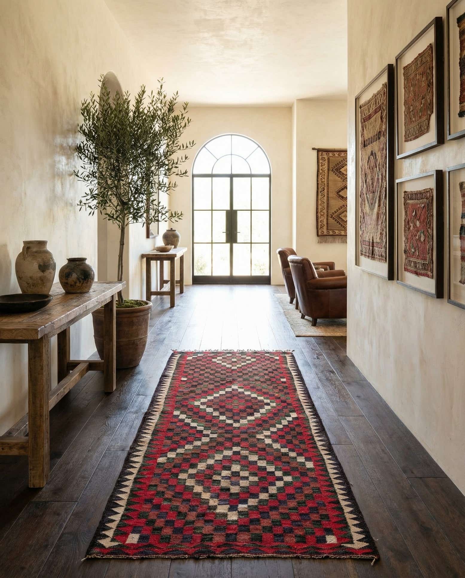 5' 3 x 10' Hand Woven Kilim Fars Wool Runner Rug