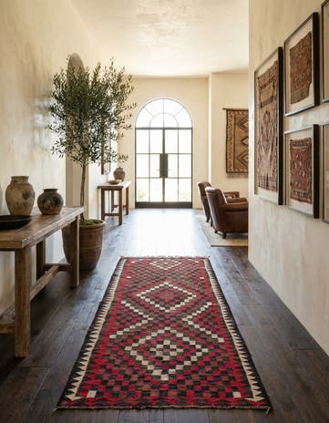 5' 3 x 10' Hand Woven Kilim Fars Wool Runner Rug