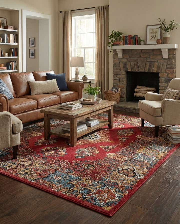 7' 10 x 10' Easy-Clean Traditional Indoor / Outdoor Rug