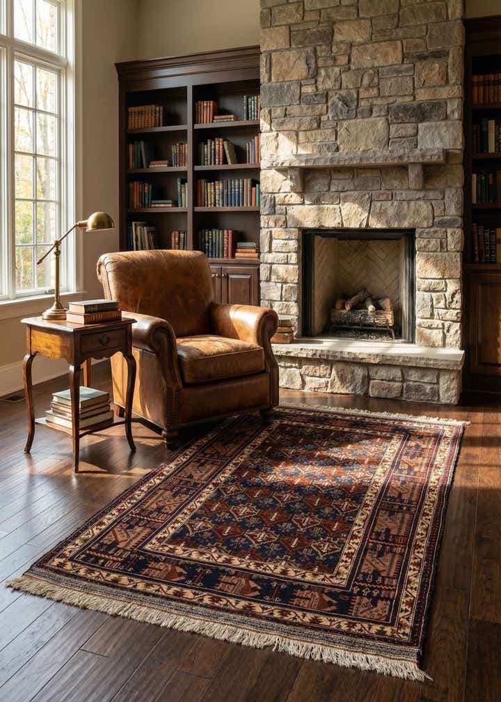 3' 9 x 6' 6 Hand Knotted Balouch Persian Wool Rug