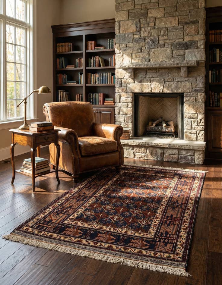 Detail image of 3' 9 x 6' 6  Hand Knotted Balouch Persian Wool Rug