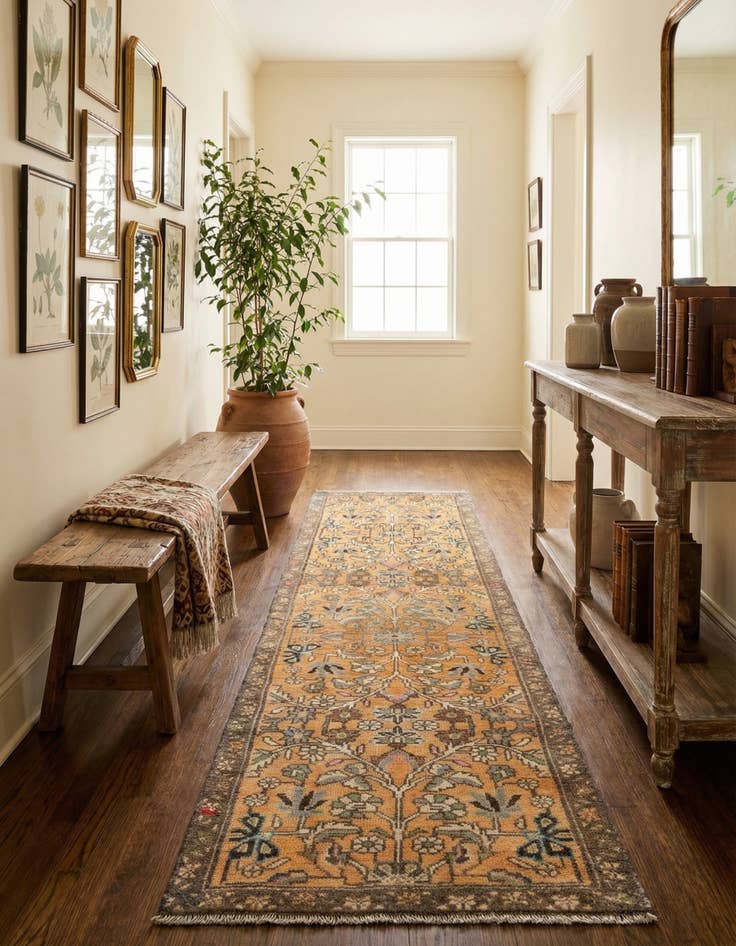 Detail image of  2' 2 x 8' 5 Hamedan Runner Rug