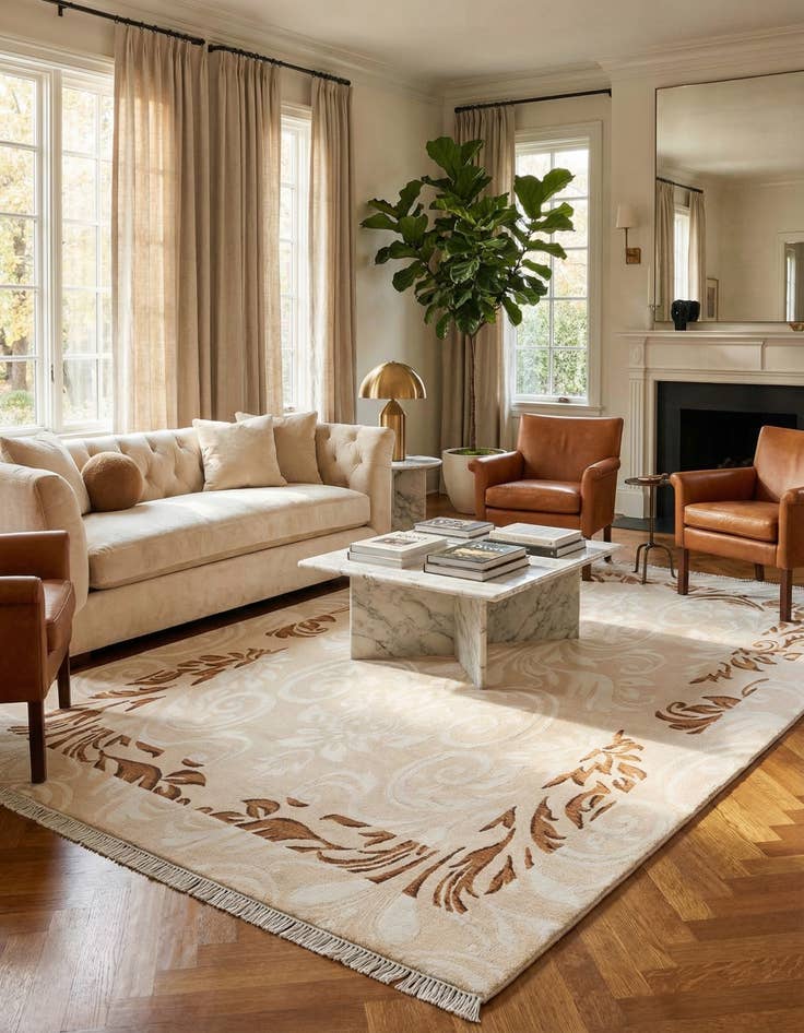 Detail image of 5' 9 x 8'  Hand Knotted Darya Wool Rug