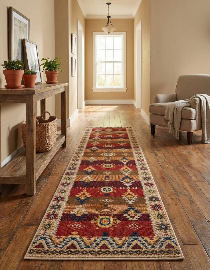 Detail image of  2' 7 x 10'  Washable Baja Indoor / Outdoor Runner Rug