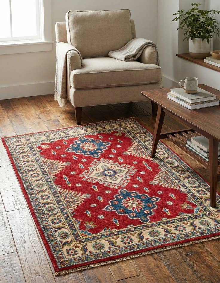 Detail image of 3' 5 x 5' 1  Hand Knotted Kazak Rug