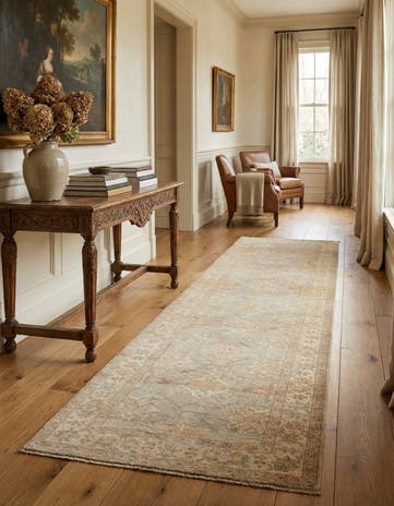 4' 1 x 19' Hand Knotted Peshawar Ziegler Runner Rug