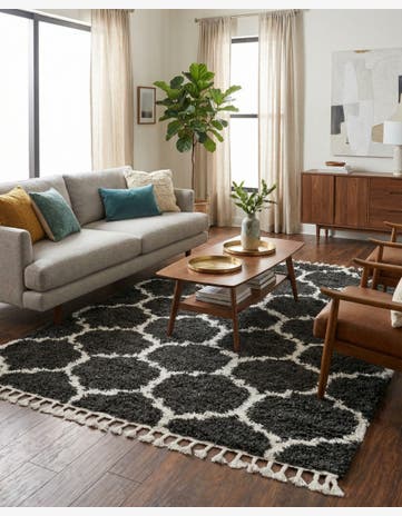 Black and White Lagom Shag Rug