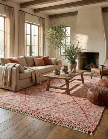 6' 8 x 9' 8 Hand Knotted Moroccan Wool Rug