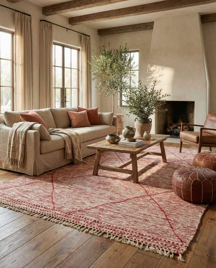 6' 8 x 9' 8 Hand Knotted Moroccan Wool Rug