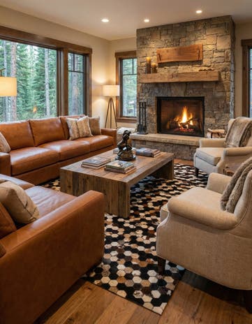 5' 2 x 8' 1 Cowhide - Patchwork Rug