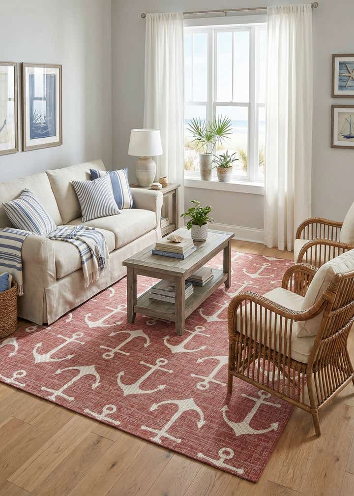 7' 10 x 11' Easy-Clean Coastal Indoor / Outdoor Rug