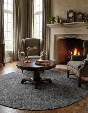 6' 1 x 6' 1 Hand Woven Jill Zarin English Manor Wool Round Rug