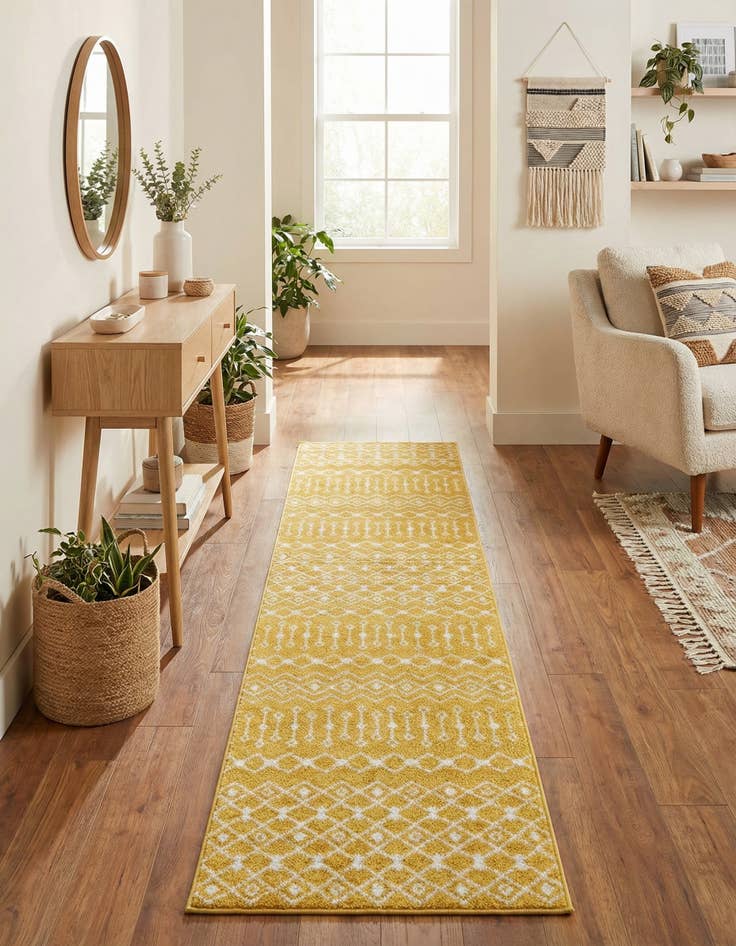 Detail image of 2' 7 x 12' Moroccan Trellis Runner Rug