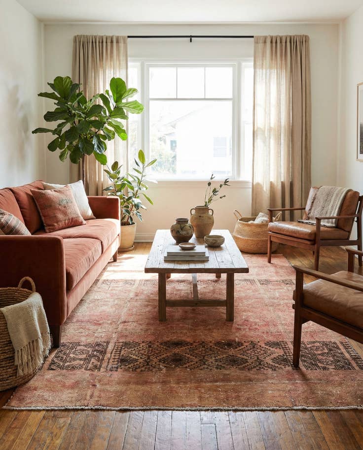 Detail image of 4' 2 x 6' 7 Hand Knotted Ultra Vintage Persian Wool Rug