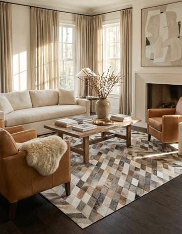 4' 9 x 6' 10 Cowhide Rug