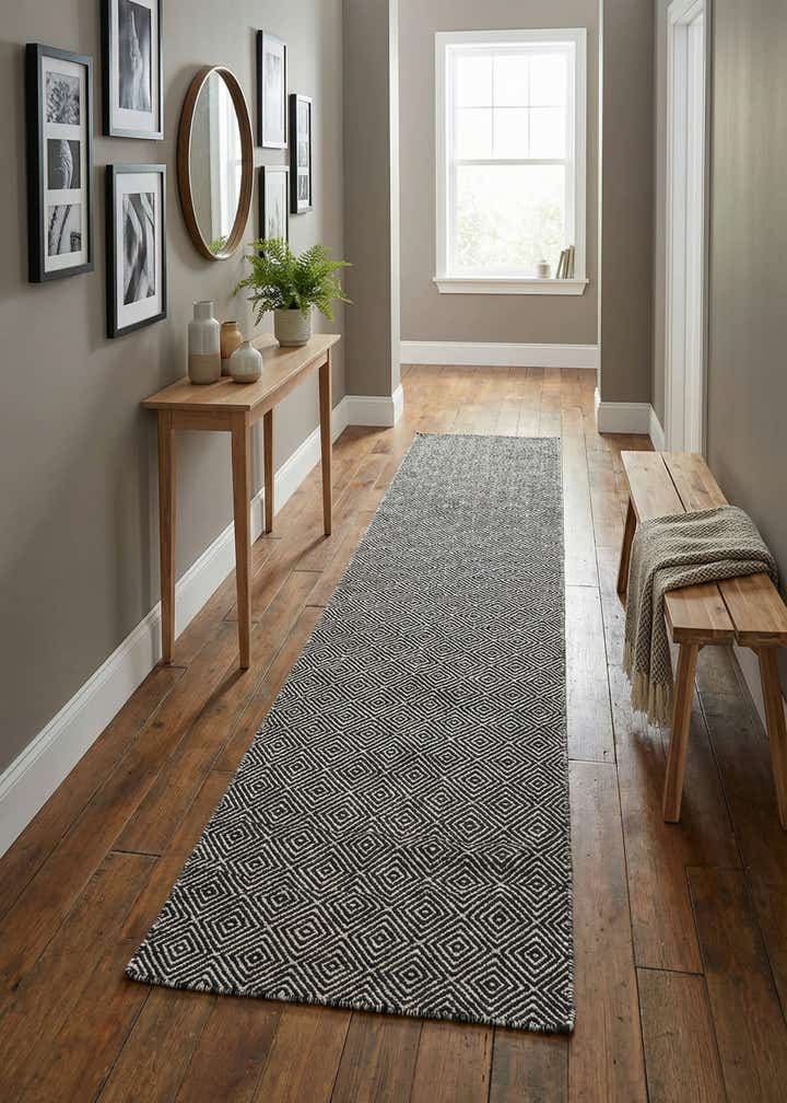 2' 7 x 14' 1 Hand Woven Geo Trellis Flatweave Runner Rug