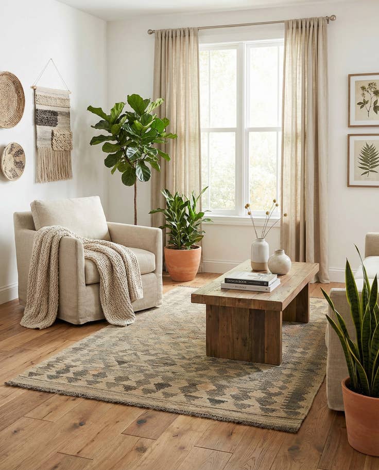 Detail image of 3' 3 x 4' 11 Hand Woven Kilim Maymana Wool Rug