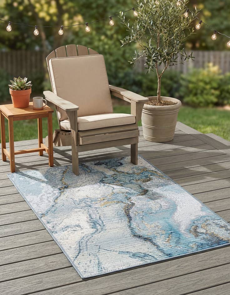 Detail image of 2' x 3'  Washable Modern Indoor / Outdoor Rug